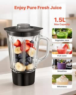 Elektrische Keukenmachine – Foodprocessor – Mixer – Blender – Deegkneder – 1300 W Motor – 4,3 L Roestvrijstalen Mengkom — thumbnail 4