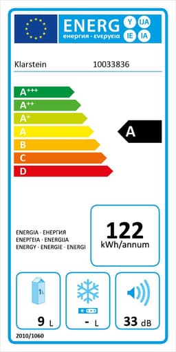 Klarstein Mini-Koelkast Happy Hour Vrijstaande - 9 Liter - Losse Glazen Bodemplaat - 33dB - Koele Frisheid - Voor Gastkamers Of Slaapkamers - Glansrijk - Thermo-elektrisch Koelsysteem - Spiegelglasdeur - praktisch - Elegant - Zwart — thumbnail 4