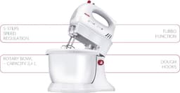 MPM - Mixer met Roterende Mengkom 3,5 Liter - 5-stapsregeling en TURBO-functie - Handmixer - Keukenmixer - Blender - 750W — thumbnail 5