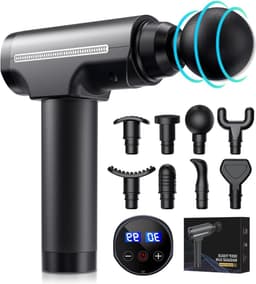 Massage Pistool Deep Tissue Massage Gun - Krachtige Spier Massager met 30 Snelheden - 8 Massagekoppen - LCD-aanraakscherm - Professioneel Spiermassagepistool — thumbnail 1