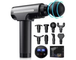 Massage Pistool Deep Tissue Massage Gun - Krachtige Spier Massager met 30 Snelheden - 8 Massagekoppen - LCD-aanraakscherm - Professioneel Spiermassagepistool