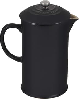 Cafetière French Press van aardewerk - 1 liter - 3-4 kopjes - satijnzwart - Le Creuset stainless steel press — thumbnail 1