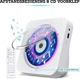 Somstyle 6-in-1 CD Speler met Speaker - Bluetooth - Met USB & Micro SD Ingang - Fm Radio - CD / CD-R / CD-RW - MP3 - Wit — thumbnail 2
