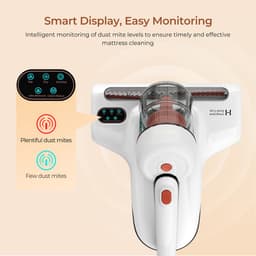 JIGOO J200 dust mite vacuum cleaner, mattress vacuum cleaner with integrated dual cup, 13KPa suction power, UV light, 60°C hot air, LED display — thumbnail 4
