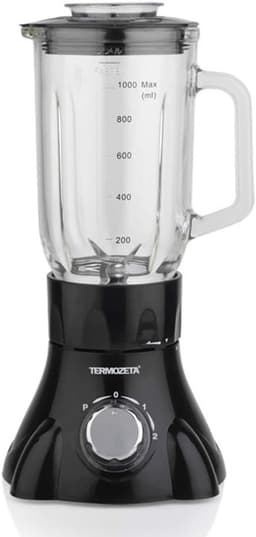 Keukenmachine - Mixer - Smoothies Maken - Glazen Kan - 1 Liter Capaciteit - Zwart — thumbnail 1