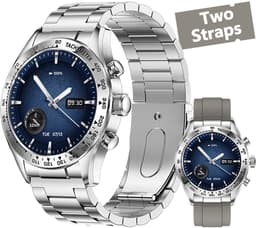 WizBay Premium Select® 1.32-inch AMOLED Smartwatch Dames/Heren – Stainless Steel – 178 Sportmodi – AI Voice – Bellen – Hartslag en Slaap – O2 – app GloryFitPro – Dual BT5.3 – 350mAh – Inclusief RVS en Siliconen Band Zilver — thumbnail 1