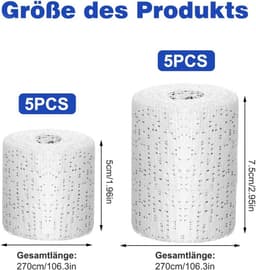 10 Rollen Gipsverband Set - 5 & 7.5 cm Breed - Voor Babybuik Afdruk, Knutselen, Modelbouw en Hobby — thumbnail 5