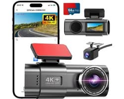 SCH® Dashcam voor Auto Voor en Achter - Dashcam - Zwart - 4cm x 10cm x 5cm
