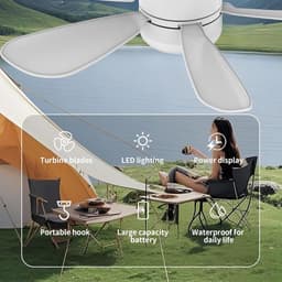 Tent Ventilator - Draagbare Koeler - Buiten Ontspannen - Met Afstandsbediening - 1.54 Pond - Wit — thumbnail 4