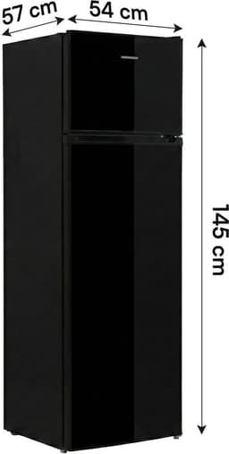 Heinner HF-V212BKE++ Koel-vriescombinatie – 212 L – Less Frost – Mechanische Bediening – LED Verlichting – Omkeerbare Deur – Zwart – 5 Jaar Garantie — thumbnail 3