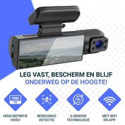 Fleau Tech Dashcam Voor Auto 2 in 1 met APP & WIFI - 2025 Model - Voor en Achter Camera - G-Sensor - Full HD - 170° Groothoeklens - Loop Recording - Micro SD-kaart 32 GB — thumbnail 2