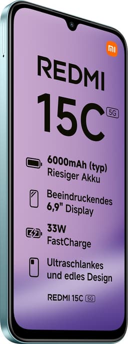 Xiaomi REDMI 15C 5G - 4 GB RAM - 128 GB - Groen - Enorme batterij van 6000 mAh (standaard) - Indrukwekkend display van 6,9 inch - Slank en verfijnd ontwerp — thumbnail 2