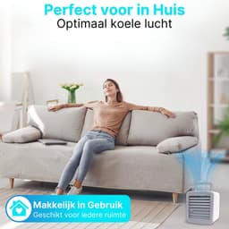 Rision Mobiele Airconditioner - Mini Airco - Luchtbevochtiger - Bureauventilator - Aircooler - USB Aansluitbaar - 3 Koeling Standen & 2 Windsnelheden - Wit — thumbnail 5