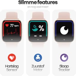 Xssive SW9 Smartwatch Rosé Goud - HD AMOLED Display - Hartslagmeter - Bloedzuurstofmeter - Bluetooth 5.3 - Waterdicht IP67 — thumbnail 3