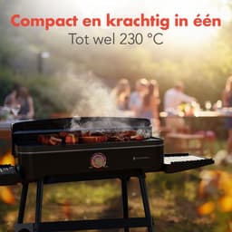 KitchenBrothers Elektrische BBQ - Staand en Tafelmodel Barbecue - Tafelbarbecue - Anti-aanbaklaag - 24x50cm Grilloppervlak - 2200W - Vaderdag Cadeau - Zwart — thumbnail 5