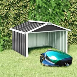 Schuur voor grasmaaiers, garage voor robots, grasmaaiers, afdekking voor robotmaaier, verzinkt staal, antraciet, 92 x 97 x 63 cm — thumbnail 1
