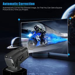 Mini Keystone Projector - Smart 1080P Draagbare Home Cinema Projector met WiFi 6, BT 5.0, 180° draaifunctie, 230 ANSI pixels, Bluetooth Projector voor telefoon, pc, laptop, PS5, HDMI, USB — thumbnail 4