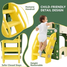 Glijbaan voor kleine kinderen, speelplaats met 2 glijbaan, telescoop, tunnel, trap, glijbaan, speelset voor kinderkamer, speelplaats, cadeau — thumbnail 2