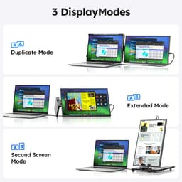 Draagbare Monitor 15,6 Inch FHD IPS - 1920 x 1080 Resolutie - 16:9 Beeldverhouding - USB-C Aansluiting - Tweede Scherm Voor Laptop — thumbnail 3