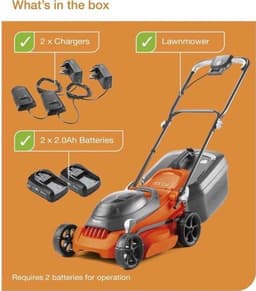 Batterij Grasmaaier – Accu Grasmaaier – Elektrische Grasmaaier – Draadloze Grasmaaier – 36V Krachtig – 34 cm Maaibreedte & Randensnijsysteem – 35L Grasopvang – Lichtgewicht & Verticale Opslag — thumbnail 2