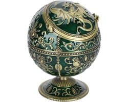 Asbak met deksel, winddichte bronzen bol vliegen draak vorm sigaar asbak voor thuiskantoor tearoom ambachten decoratie ornament