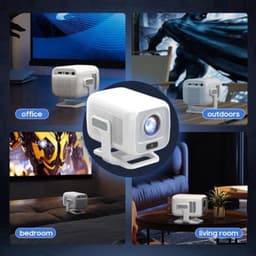Beamer Draagbare Mini Projector - 1920x1080 Full HD Resolutie - LED Display - WiFi 6 Bluetooth 5.2 - Voor Thuisbioscoop Gaming Educatie — thumbnail 4