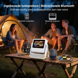 Mini Beamer 4K met Touchscreen, Draagbare Projector 1100 ANSI voor Buiten, Autofocus en Automatische Keystone Correctie, WiFi 6 Bluetooth HDR10+, 1000+ Apps, Dual Display Thuisbioscoop Beamer — thumbnail 2