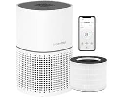 Luchtreiniger HEPA 13 Filter - Koolstoffilter - 45 Watt Vermogen - 22x22x36 cm - Wit - App Bediening