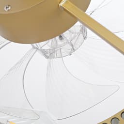 DESMIU Plafondventilator Met Verlichting – 50 Cm – Zes Standen en Bediening via App – ABS – Goudkleurig – Slaapkamer – Tijdschakelaar — thumbnail 2