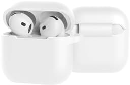Case - Geschikt voor Apple AirPods 5 - Siliconen Hoes met Clip - Silicone Hoesje Cover - Wit — thumbnail 1