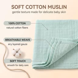 5-delige set baby washandjes, 100% katoen, 22x23 cm, zacht en absorberend, voor gezicht en bad. — thumbnail 5