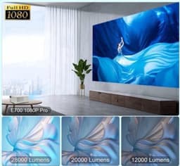 Alincoo - E700 - Beamer - Projector Beamer - Mini Meamer - 4k - Full HD 1080P - 1920x1080dpi - Automatische focus - 5G - met WiFi - 28000 Lumens - Wit — thumbnail 5