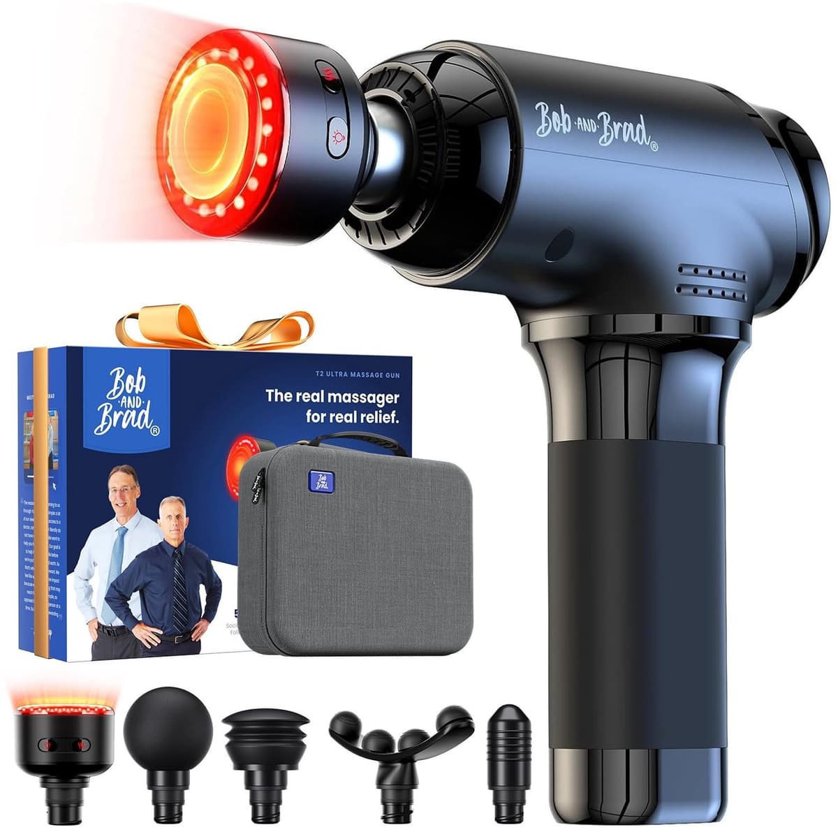 Professionele Percussie Massage Gun met Warmte en Rode LED Therapie — afbeelding 1