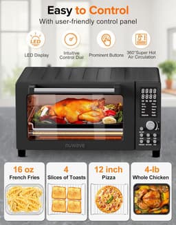 Slimme 12-in-1 Heteluchtfriteuse Ovensnelbroodrooster, 21 QT, 1800W — thumbnail 2