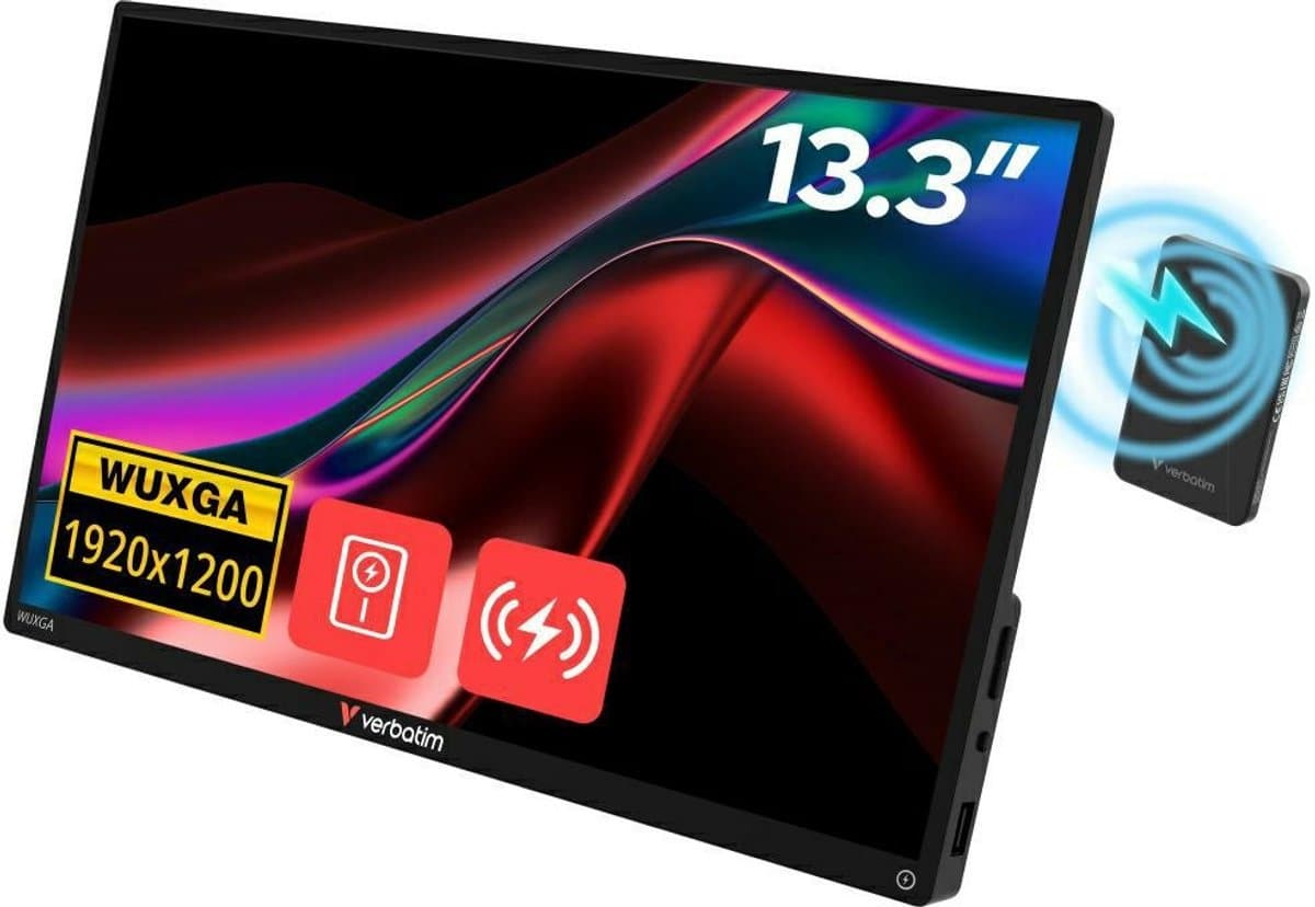 Verbatim 13" WUXGA, Touch, IPS, incl. Power Bank 5000mAh, Portable Screen — afbeelding 1