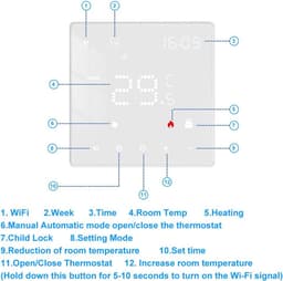 Slimme Digitale Wifi Thermostaat voor Water Vloerverwarming - Programmeerbaar en Spraakgestuurd — thumbnail 5