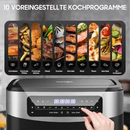Heteluchtfriteuse 12L met 2 Laden, 10 Programma's en Zichtvenster – 2600W — thumbnail 3