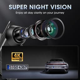 Dashcam Spiegel - 10 Inch - 4K Ultra-HD Resolutie - Groothoek Lens - Voor Auto — thumbnail 4