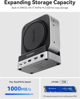 Mini Dock met SSD - USB Hub Docking Station - Mac Mini Uitbreiden - Geïntegreerde 1TB SSD - 4K@60Hz HDMI — thumbnail 5