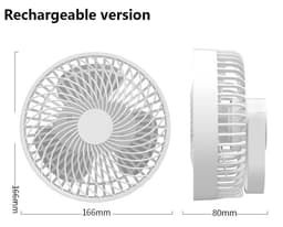 Campingventilator met verlichting, oplaadbare USB-bureauventilator, draagbare kleine ventilator voor in de tent — thumbnail 4