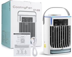 Draagbare Airco - Mini Koeler Fan - Persoonlijke Verkoeling - Dubbele IJsmist Modi - 30H cm - Wit