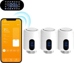 Slimme Thermostaatkraan voor Radiator – WiFi, App en 6 Modi – Wit – 3-pack — thumbnail 1