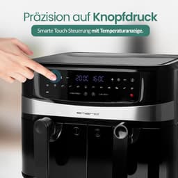 Dubbele Heteluchtfriteuse - Airfryer Frituur - Gezond Koken - Smart Finish Functie - 10 Liter Totaal - Zwart — thumbnail 5