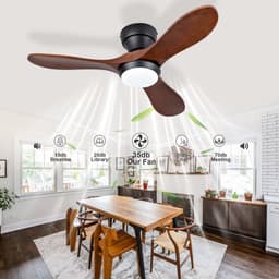 COVREO Plafondventilator met verlichting 36 inch zwart hout, afstandsbediening — thumbnail 3