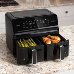 Teesa AIR FRYER DUAL POT XXL - Heteluchtfriteuse - 2700W - 8L - Twee Kommen — thumbnail 4