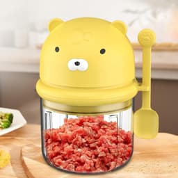 Mini Knoflook Hakker - Keukenmachine Groente Snijder - Snel Ingrediënten Verwerken - Draadloos En Stil - 350 ml - Geel — thumbnail 5