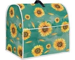 Mixerhoes Keukenapparaat - Keukenmachine Cover Organizer - Keuken Organiseren - Met Opbergvakken - 37.5x27.5x43.5 cm - Zonnebloem Groen