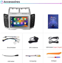 Cestovet Autoradio - Geschikt voor Toyota Yaris/ Vitz/Platz 2005- 2011 - Draadloos CarPlay, Android Auto, multimediaspeler, Android 15 - 2GB+64GB -FM RDS USB — thumbnail 3