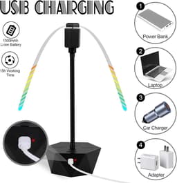Vliegenverjager met USB-oplaadfunctie - Chemievrije muggenverjager - Vliegenverjager voor het genieten van maaltijden in de buitenlucht (2 stuks) — thumbnail 3