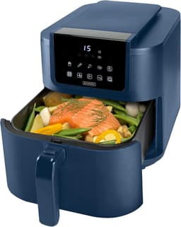 Airfryer Keramische - Heteluchtfriteuse Compact - Gezond Bakken - PFAS Vrij - 8 Liter - Zwart — thumbnail 3
